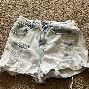 High Rise distressed light wash mom jeans PacSun